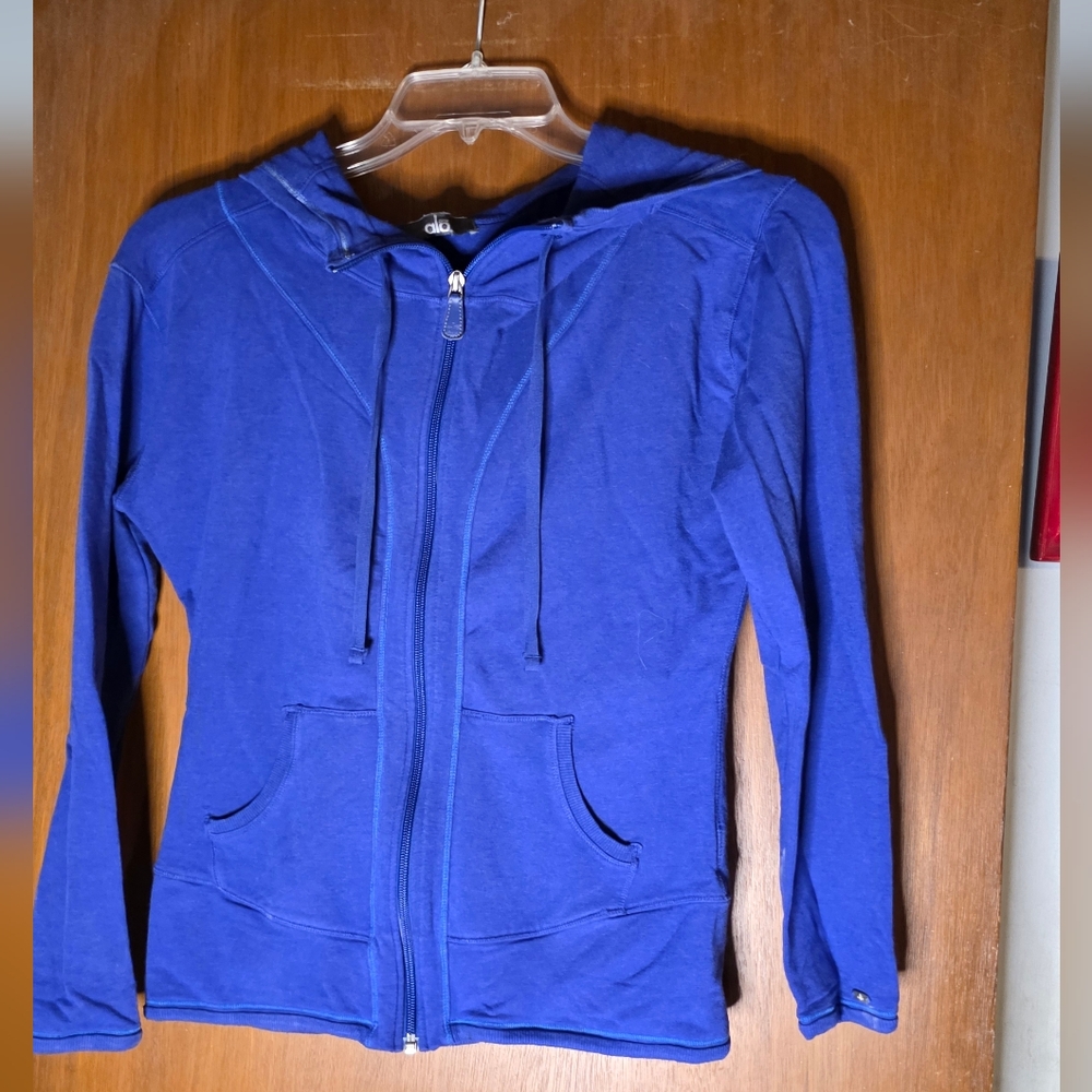 ALO Yoga Blue Full Zip Hoodie Size Medium